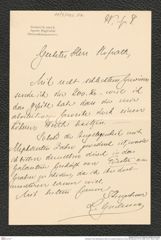 Nachlass Franz Steindachner, Brief von Leopold Gudenus an Franz Steindachner (01.05.1908), Inv.Nr. 182.02, Seite 1